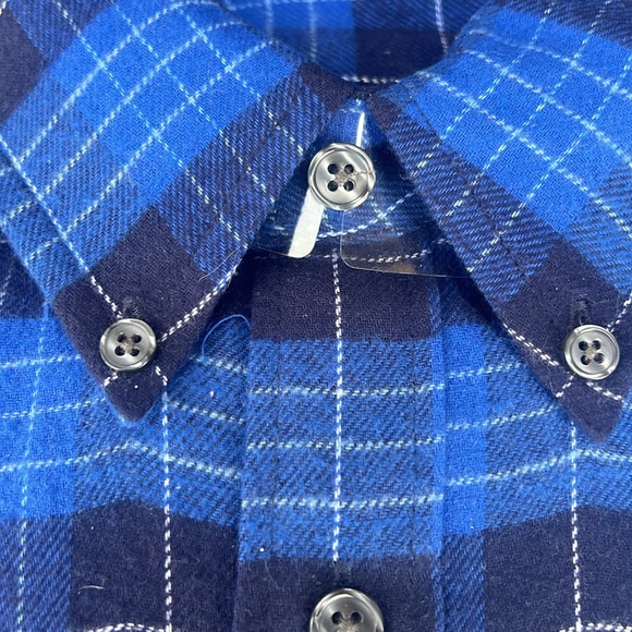 NWT John Ashford Mens Blue Flannel Long Sleeve Button Down Shirt. Size XL - Picture 5 of 9